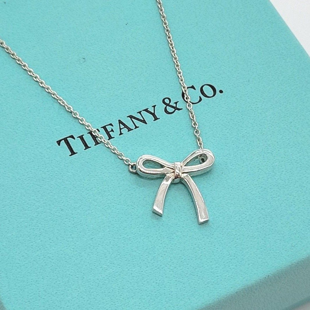 本日セール 美品 Tiffany ティファニー ボウ リボン ネックレス 本日セール 美品 Tiffany ティファニー ボウ リボン ネックレス