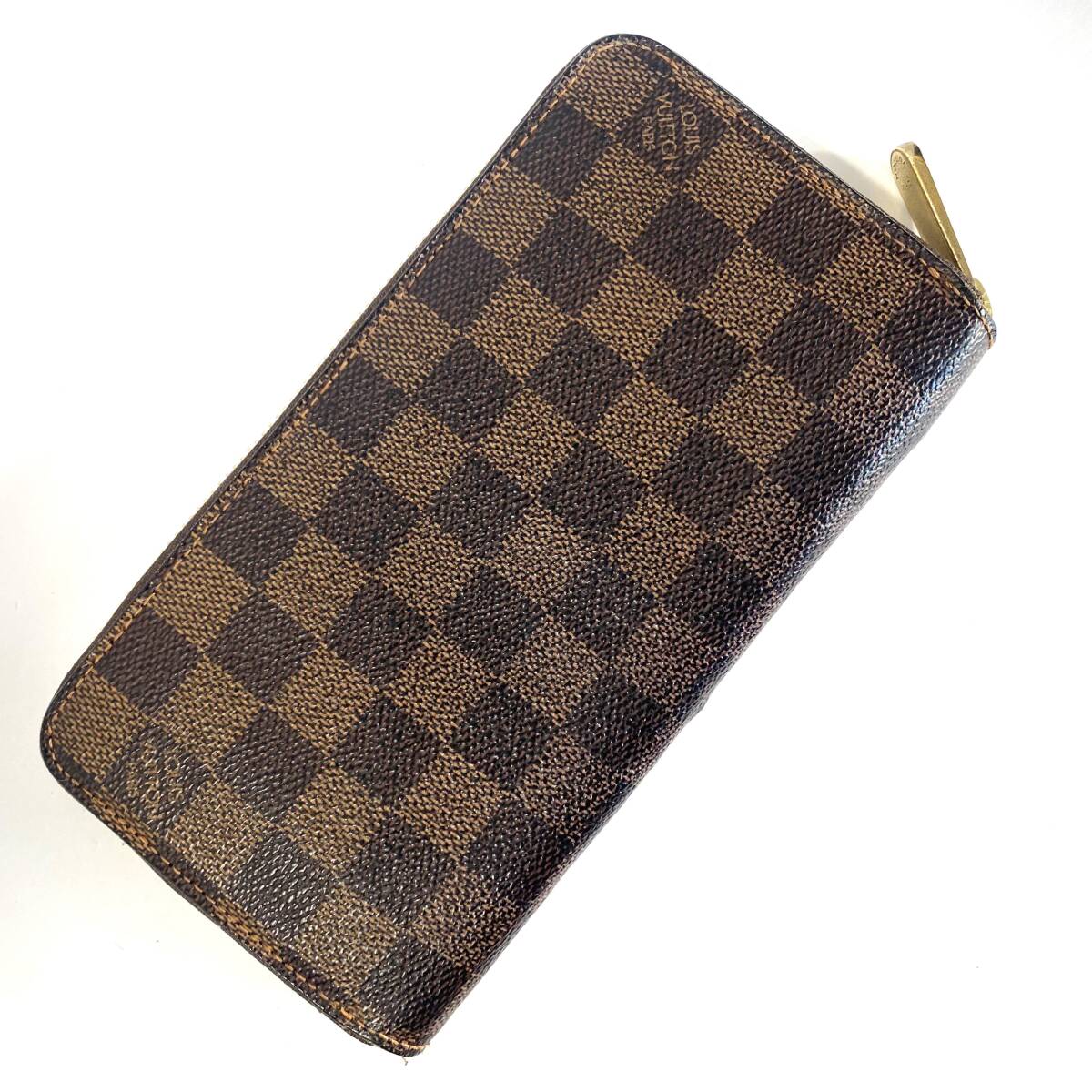 本物保証 1円~ 良品 LOUISVUITTON ダミエ エベヌ ジッピーウォレット 男女 ラウンドファスナー 長財布 ルイヴィトン 中古 送料無料 CA0190_画像2