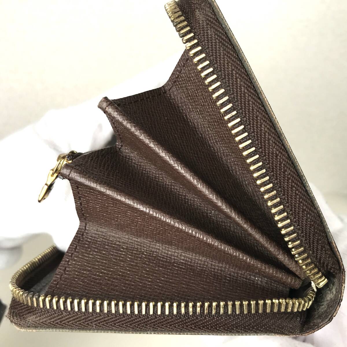 本物保証 1円~ 美品 LOUISVUITTON ダミエ エベヌ ジッピーウォレット 男女 ラウンドファスナー 長財布 ルイヴィトン 中古 送料無料 CA1170の画像7