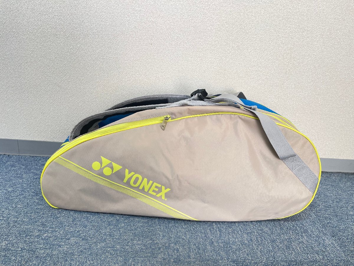 ST0603-67I　ゆうパック着払い　YONEX　ラケットバッグ　テニスラケットバッグ　ベージュ系　ヨネックス　スポーツ_画像2