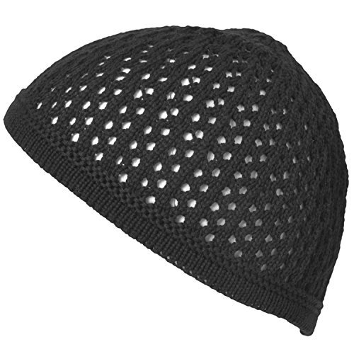 CHARM イスラムワッチ 帽子 [フリーサイズ ブラック] イスラム帽/透かし編み/薄手/ニット帽/キャップ/夏/メンズ/レディース_画像1