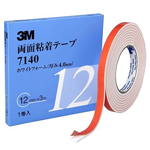 3M 自動車用両面アクリルテープ 4.0厚x12mm幅 3m(1巻) 白 7140 12 AADの画像3