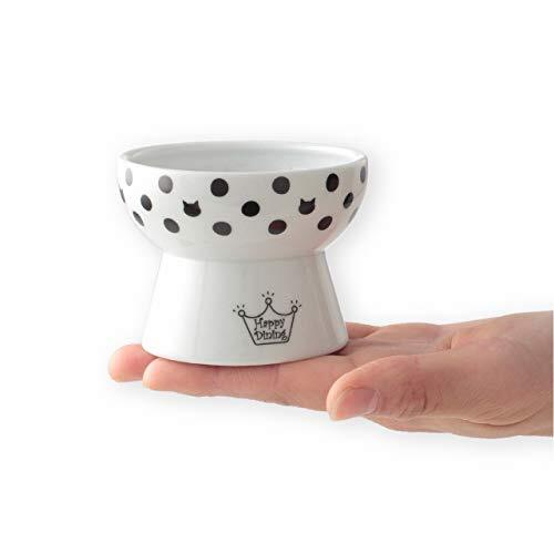  cat .(necoichi) happy dining cat for legs attaching hood bowl small polka dot ( old bite plate )