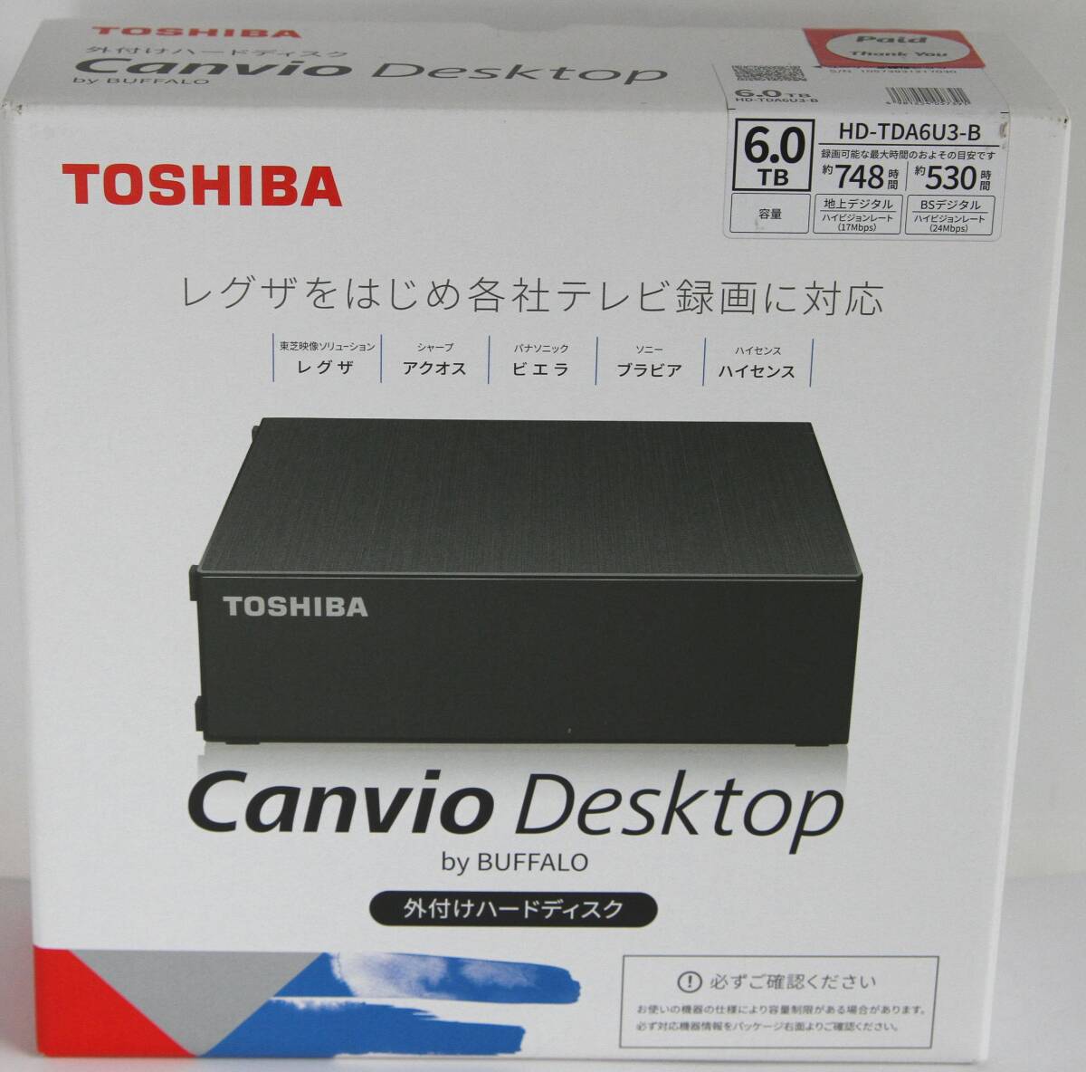 ■◇新品未開封 TOSHIBA(BUFFALO) HD-TDA6U3-B 6TB_画像1