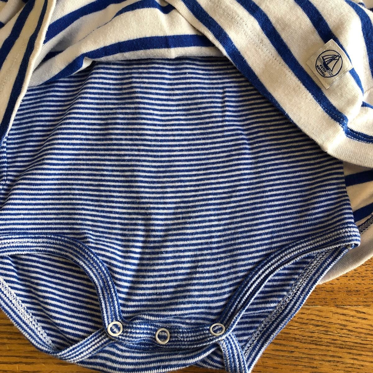 プチバトー　PETIT BATEAU 6m 60〜70 ロンパース ワンピース　ボーダー　マリン柄