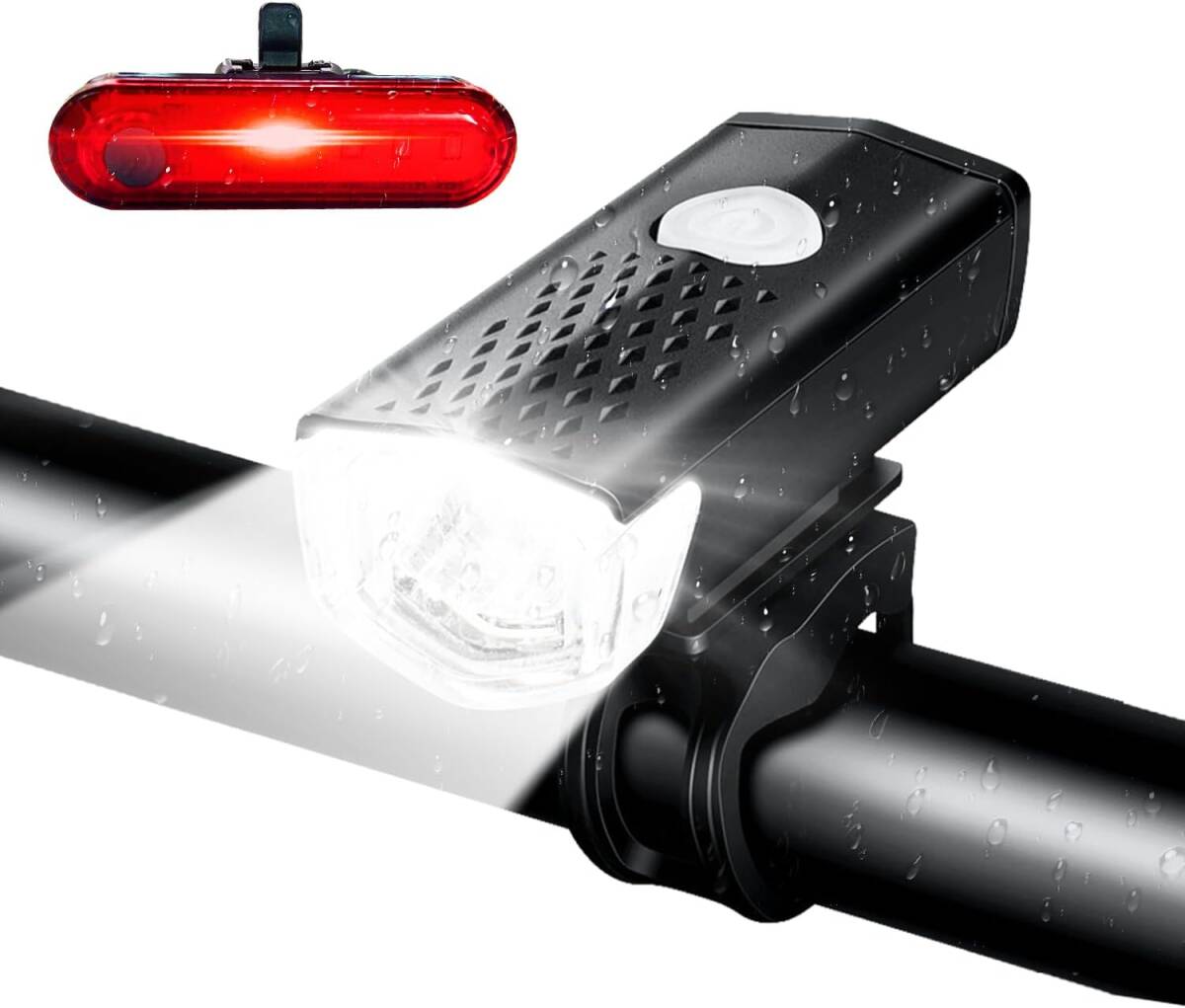 T・O・T 自転車ライト 800ｍAh大容量バッテリー USB充電式 LEDライト IPX5防水 LED 300ルーメン_画像3