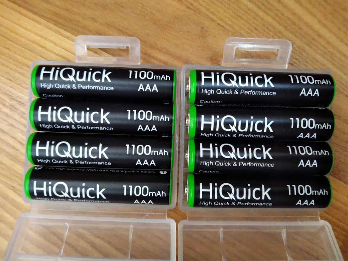・ HiQuick 充電池 ニッケル水素電池 8本 1100mAh ソーラーライト 充電式電池 単4充電池 1.2v 単4形 aaaの画像1