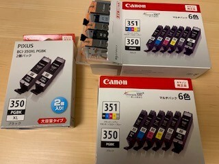 Canon 純正品インクタンク BCI-351＋350　全品未使用品です　開封・個別の詳細は画像と説明を参照下さい_出品全て