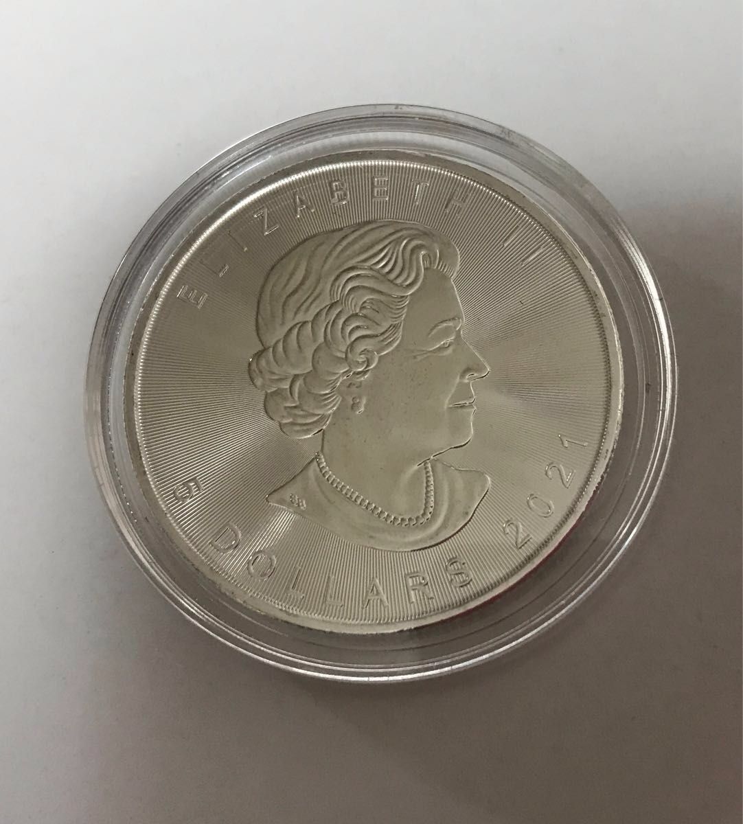 メープルリーフ 1オンス 銀貨 ２０２1年 エリザベス女王 クリアケース付き