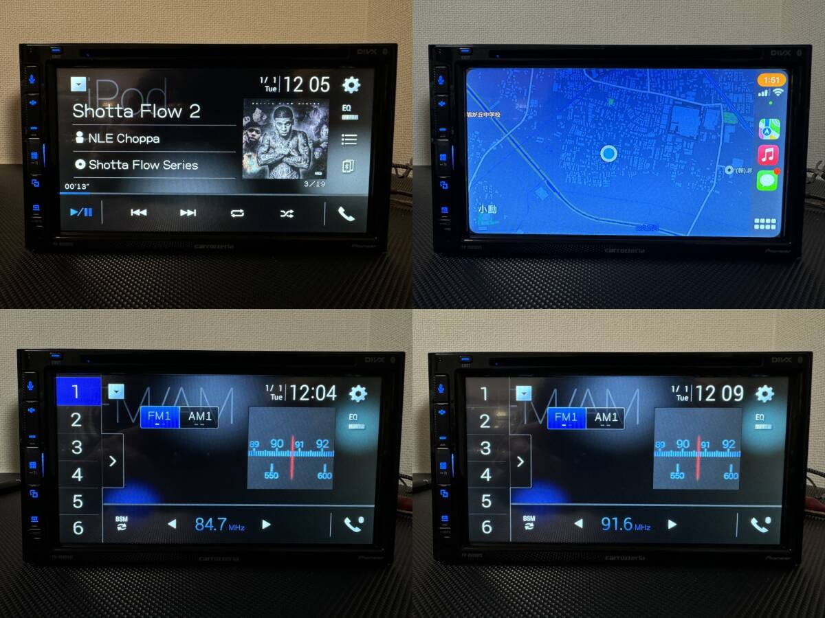 動作OK 良品 カロッツェリア FH-8500DVS ディスプレィ オーディオ Bluetooth USB iphone Apple CarPlay Android Autoミラーリング ワイドFMの画像8
