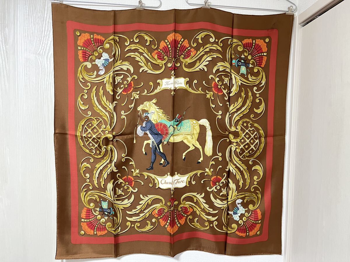 HERMES エルメス カレ90 Cheval Turc トルコの馬_画像1