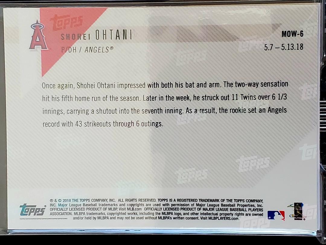 RC 2018 TOPPS NOW 大谷翔平 OHTANI SHOHEI ルーキーカード MOW 6の画像2