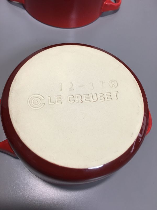 美品 LE CREUSET ル クルーゼ ミニ ココット 10cm レッド まとめて 4点の画像9