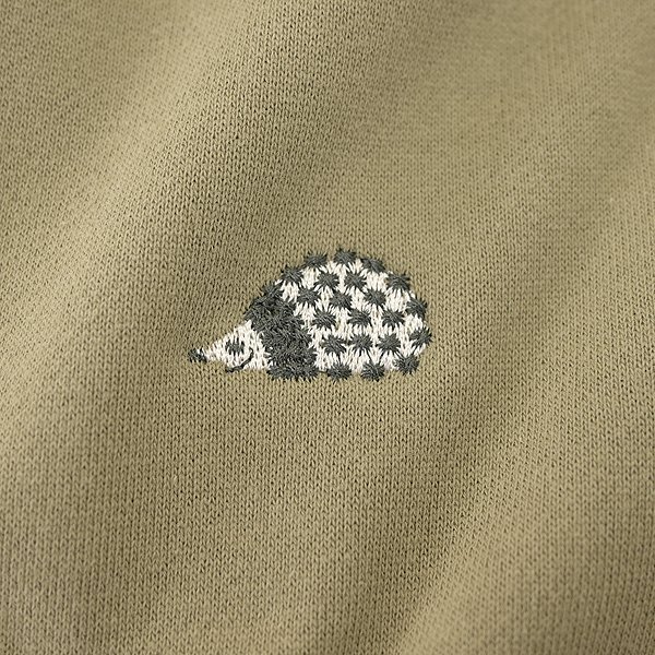 新品 チュウベイ 24SS ハリネズミ 刺繍 2ポケット スウェット パーカー L カーキ 【CH1441127_6】 春夏 メンズ CHUBEI フード カンガルー_画像8