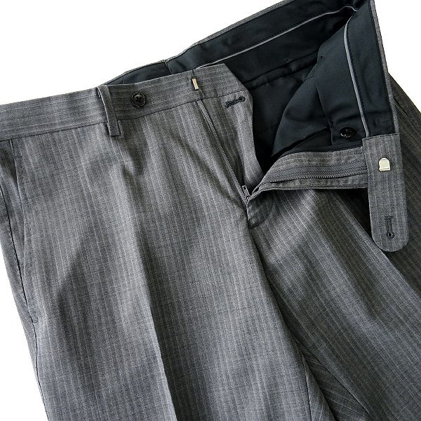 新品 スーツカンパニー シルク ウール ストライプ 2パンツ スーツ YA5(やや細身M) 灰 【J49848】 170-8D THE SUIT COMPANY セットアップ_画像7