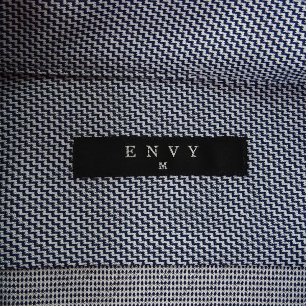 新品 山喜 エンビオム トリコット ニット ジャージー カッタウェイ シャツ LL 白紺 【HJW409_70】 ENVY HOMME メンズ 長袖 イージーケア_画像9