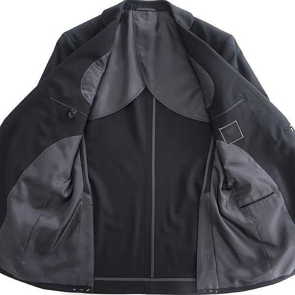 新品 CERIMONIA ドビー ウール 3ピース スーツ A5(M) 黒 【J43663】 170-6D スーツカンパニー セットアップ メンズ フォーマル_画像3