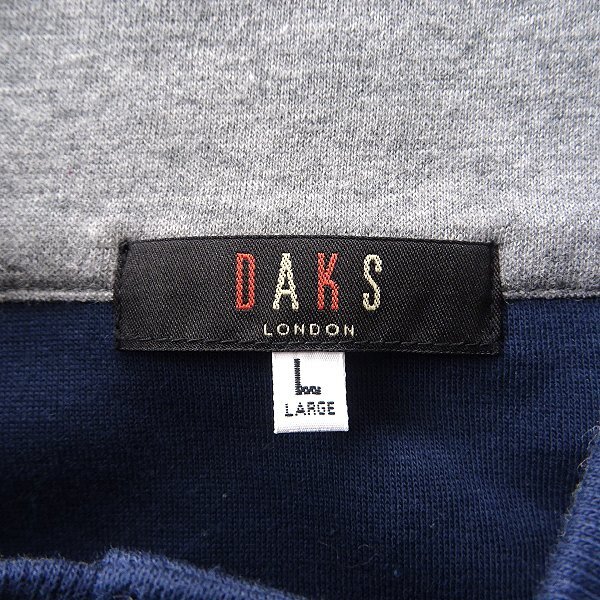 新品 ダックス 日本製 スムース ジャージー レイズドネック カットソー M 紺 【I52824】 DAKS LONDON メンズ ロンT ポケットTシャツ 春夏_画像8