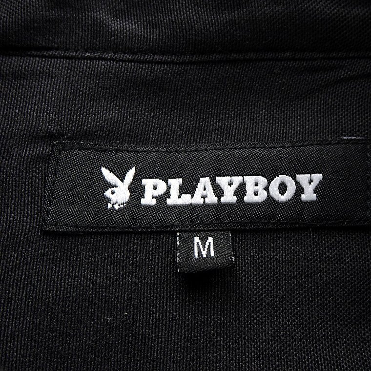 新品 プレイボーイ 24年春夏 バンドカラー シャツ M 黒 【1024_99】 PLAYBOY メンズ 長袖 コットン オックス バニー スタンドカラー_画像10