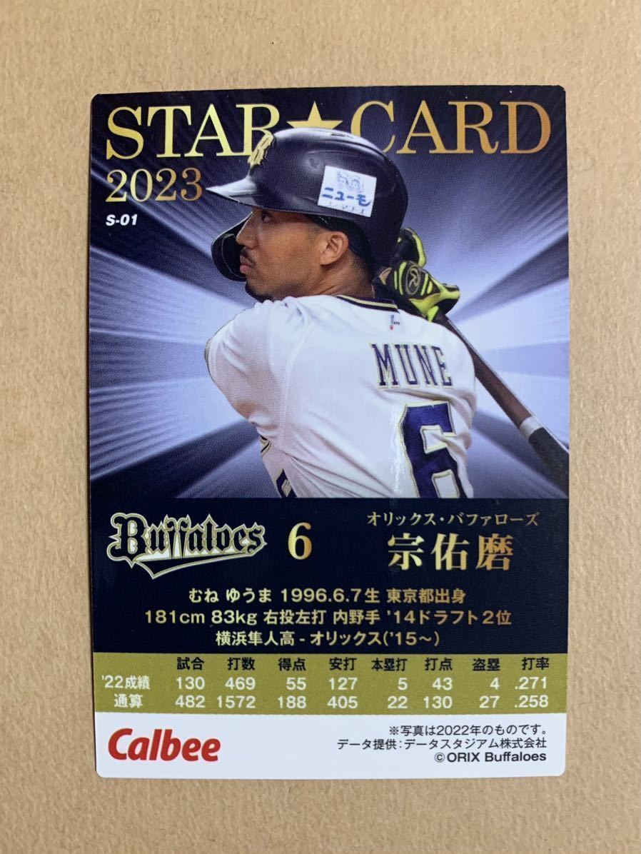 カルビー プロ野球チップス 2023 スターカード 金サイン 宗佑磨(オリックス) S-01_画像2