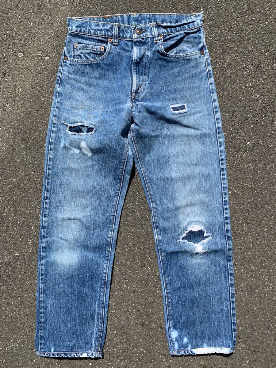 当時物 ヴィンテージ リーバイス 505 66 シングル カスタムモデル リペア ブリーチ VINTAGE LEVIS 藤原ヒロシ 501XX 501E 66の画像1