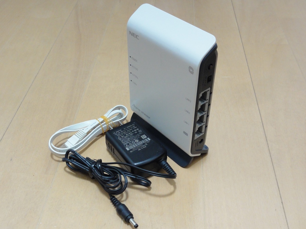 ★動作品★NEC 5GHz 433Mbps 2.4GHz 300Mbps 11ac/n/a/g/b Wifi無線ルーター親機 PA-WF800HP 送料無料 _画像1