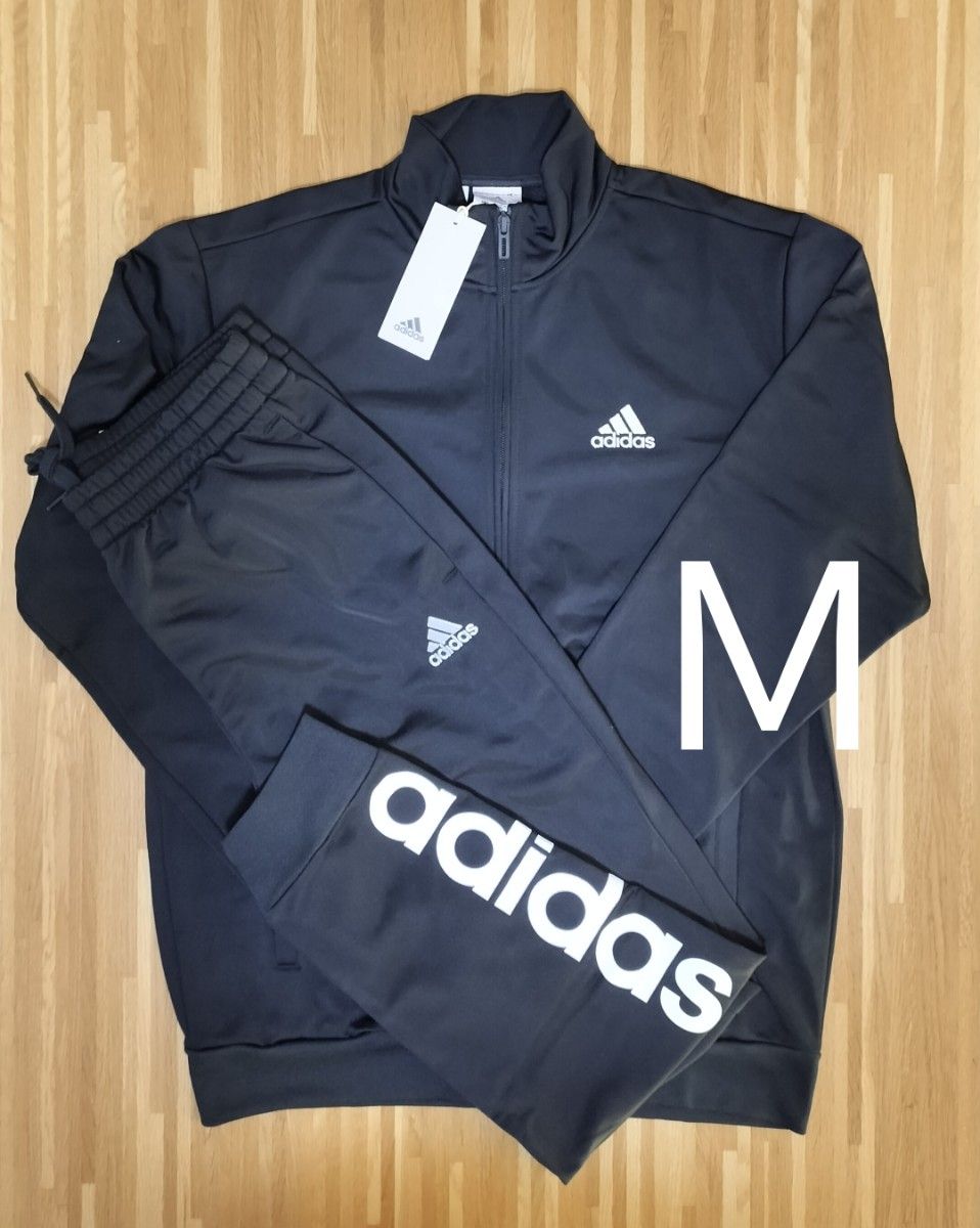 adidas　Ｍ　アディダス　ジャージ上下　M　メンズ 　ブラック　セットアップ