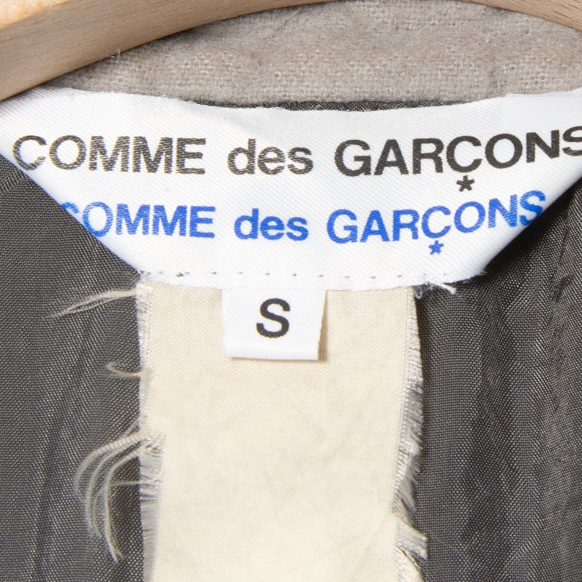 【1円スタート】COMME des GARCONS コムデギャルソン コムコム 丸襟ジャケット アウター 綿100％ デザイナーズ 灰色 グレー S フランス製_画像6