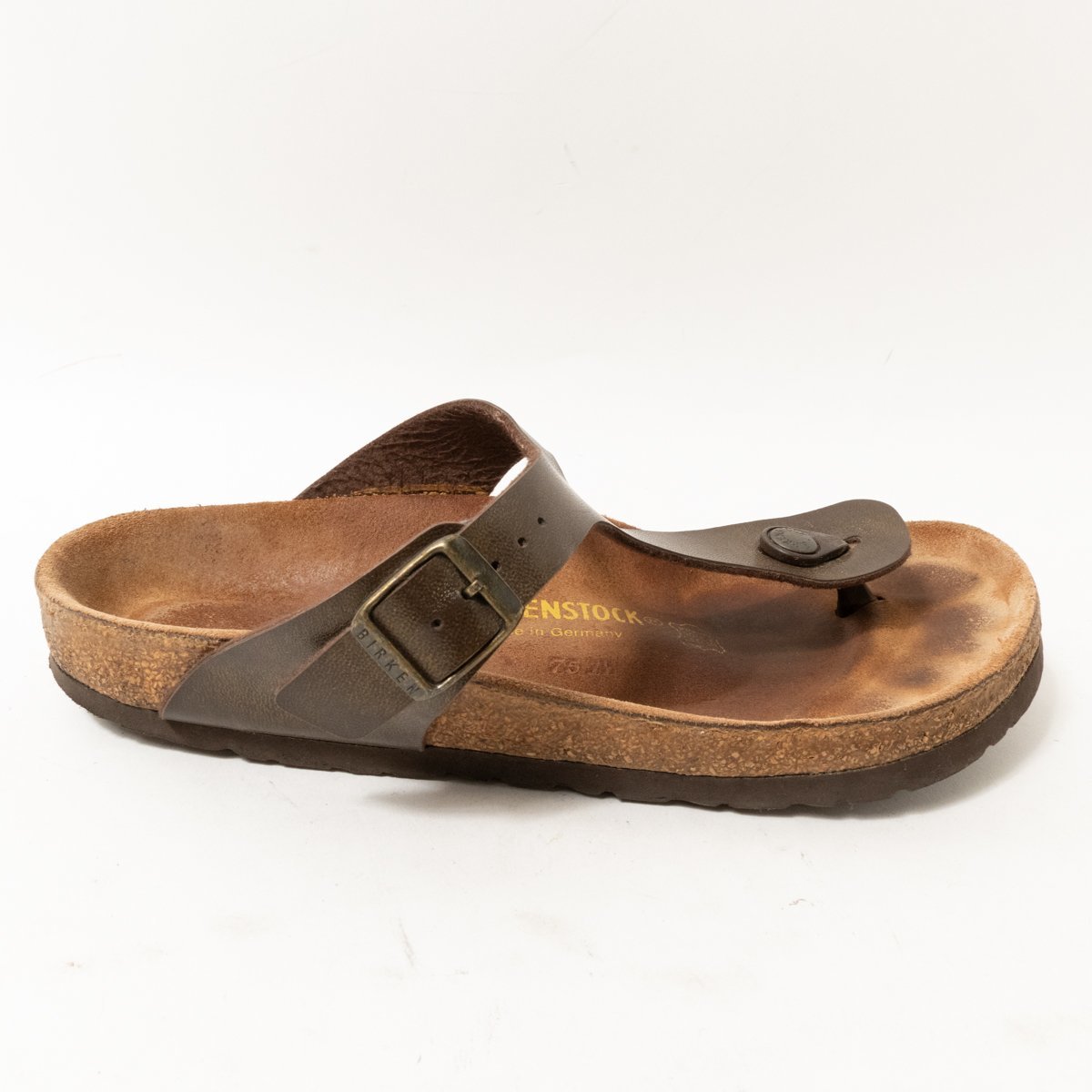 BIRKENSTOCK ビルケンシュトック Gizeh ギゼ トングサンダル 38サイズ 24.5cm ゴールドブラウン レザー調 夏 カジュアル リゾート メンズ_画像1