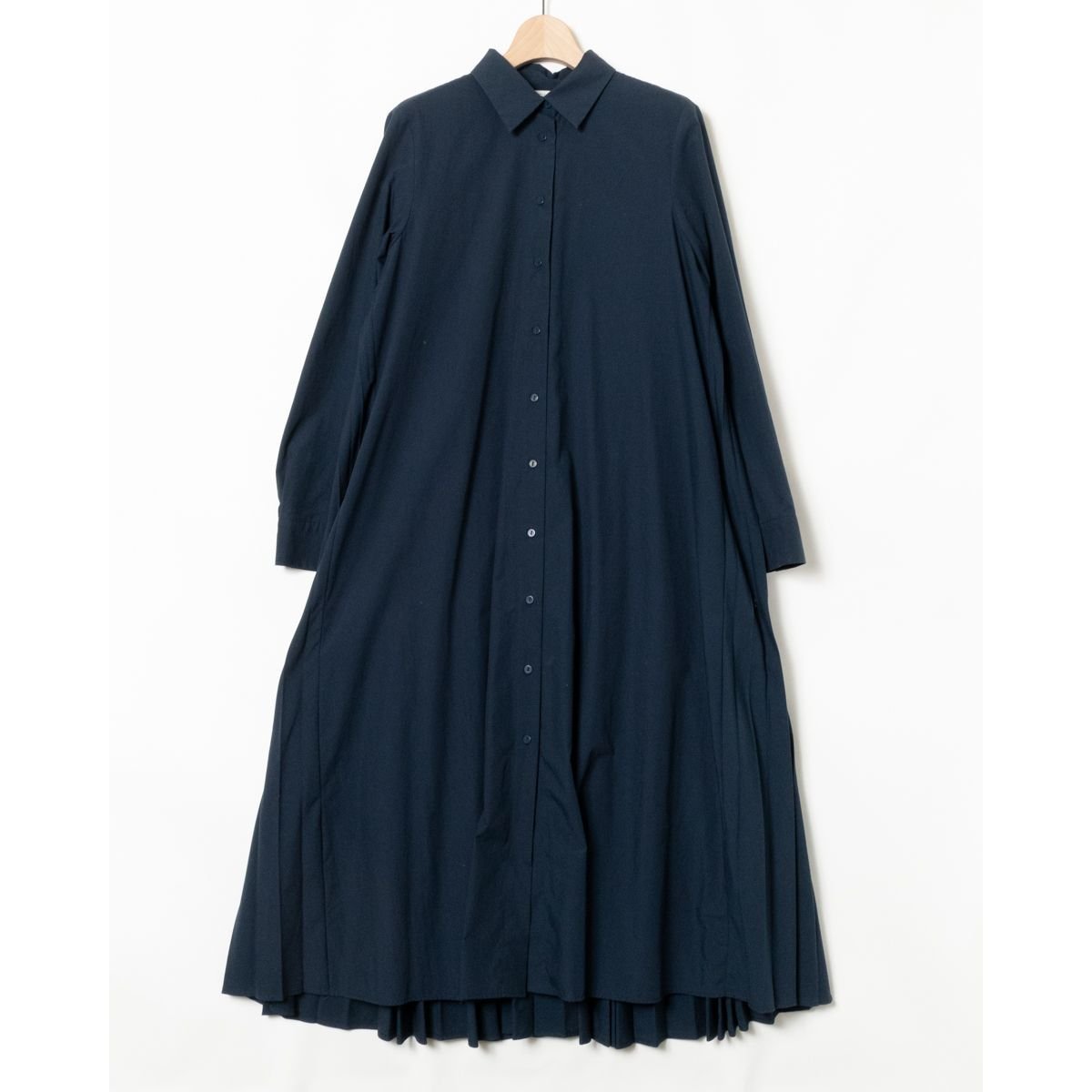 ZARA ザラ PLEATED SHIRT DRESS プリーツシャツワンピース 長袖 無地 USA S ポリエステル ダークグリーン 綺麗め モード カジュアル_画像1