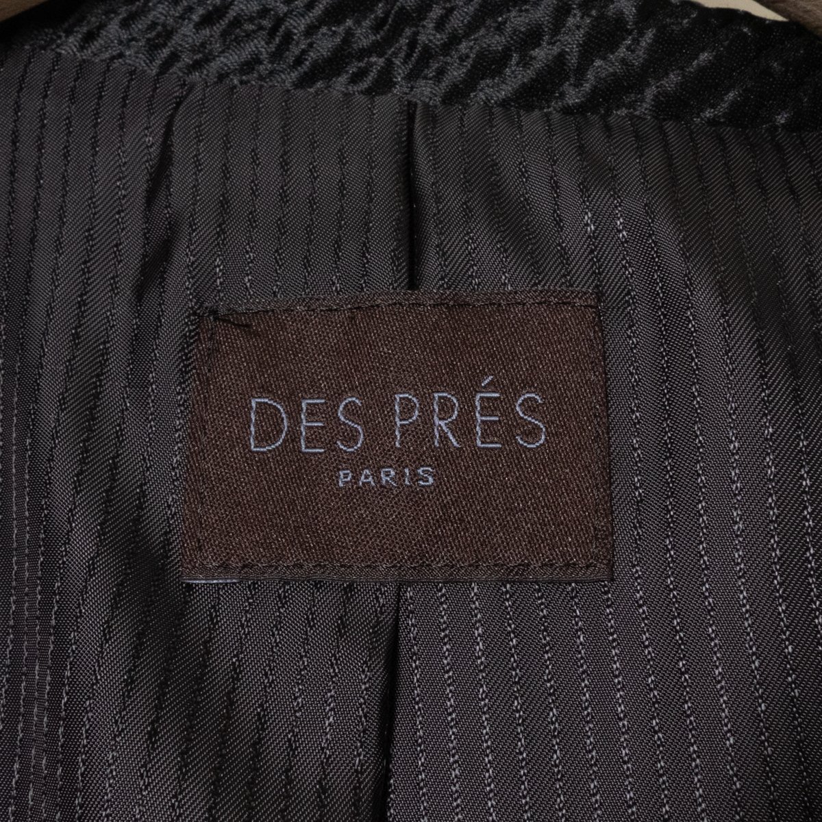 DES PRES デプレ ロングコート アウター 上着 羽織 肩パッドなし 1 ウール ブラック 黒 綺麗め カジュアル_画像2