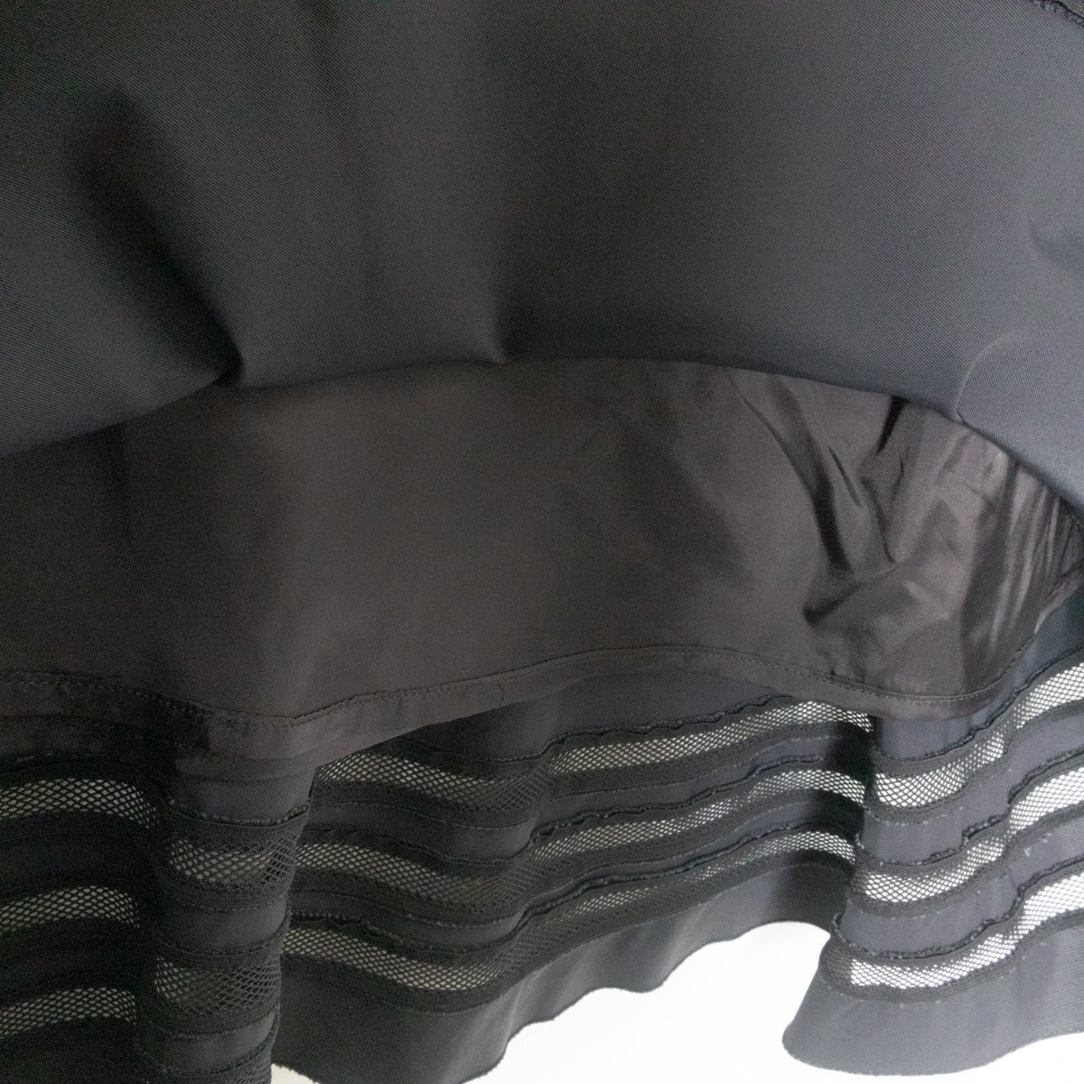 LAPINE ラピーヌ ロングスカート 裾メッシュ ボトムス サイドジップ 11 綿 コットン ブラック 黒 綺麗め カジュアル 婦人服の画像4