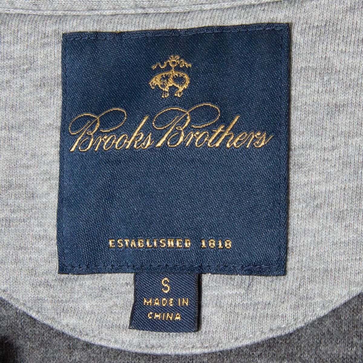 BROOKSBROTHERS ブルックスブラザーズ サイズS ブルゾン コットン混 ジップアップ 灰色/グレー メンズ カジュアル 古着 アウター_画像5