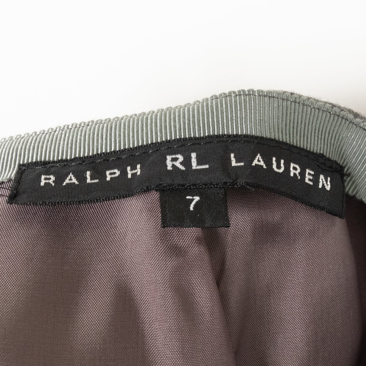 RALPH LAUREN Ralph Lauren made in Japan slacks pants bottoms plain back Zip 7 wool 100% gray simple casual 