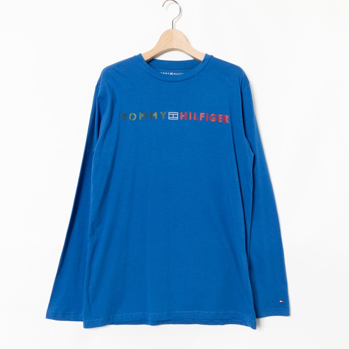 タグ付き 未使用 Tommy Hilfiger トミー ヒルフィガー 長袖 Tシャツ ロゴ トップス XLサイズ 綿100% コットン ブルー系 カジュアルの画像1