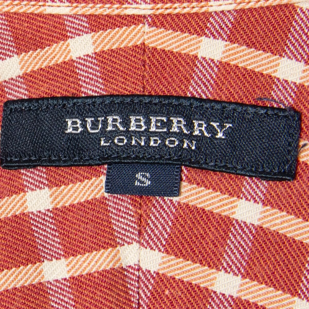 メール便◯ Burberry London バーバリー ロンドン サイズS ボタンダウンシャツ 長袖 チェック柄 赤/レッド系 メンズ トップス 三陽商会_画像5