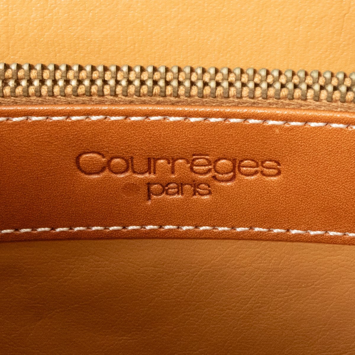 courreges Courreges clutch bag Camel light brown group leather original leather unisex man and woman use retro simple plain beautiful . casual bag