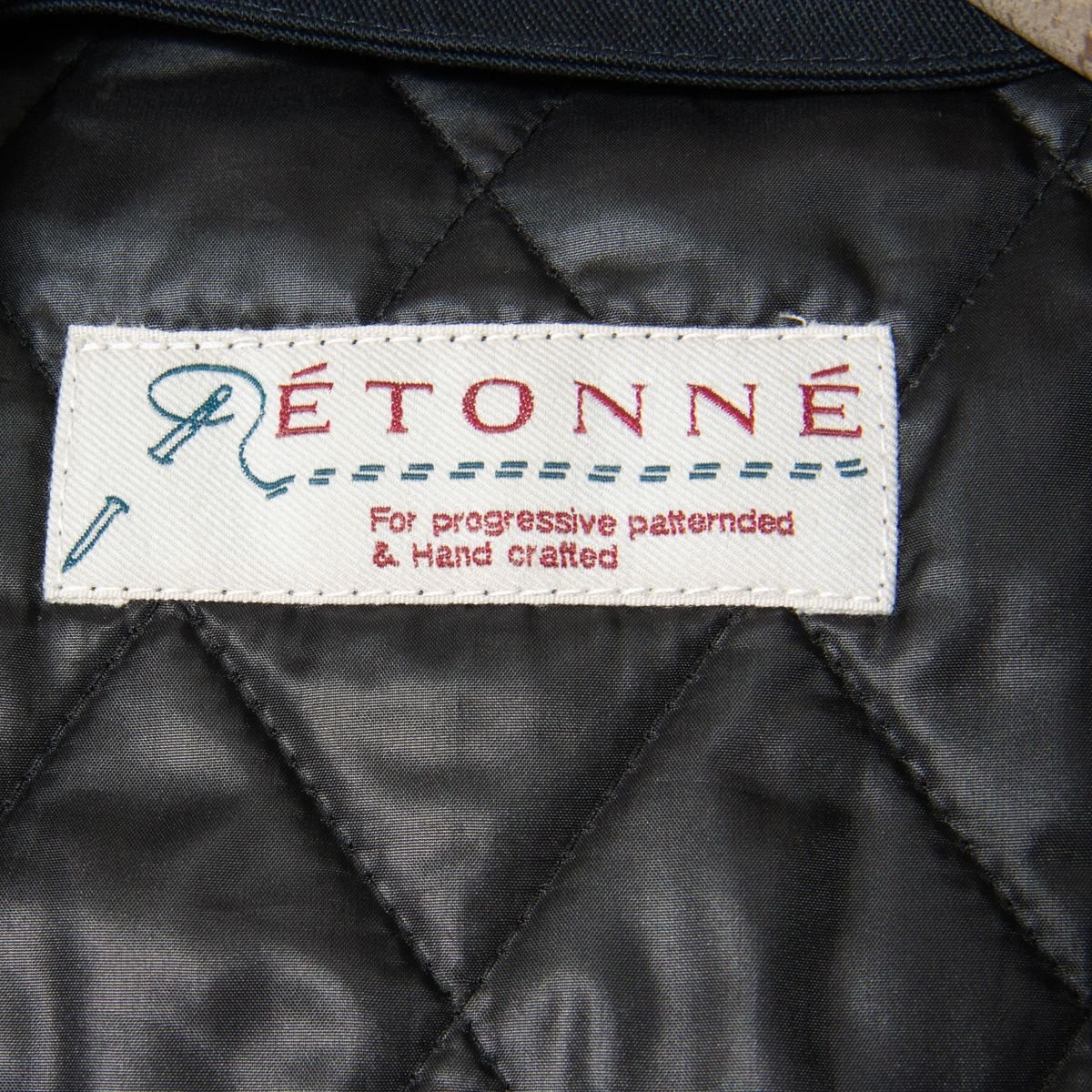ETONNE エトネ サイズM ステンカラー コート ライナー付き 比翼仕立て ポリエステル100％ 紺/ネイビー メンズ カジュアル アウター 古着_画像8