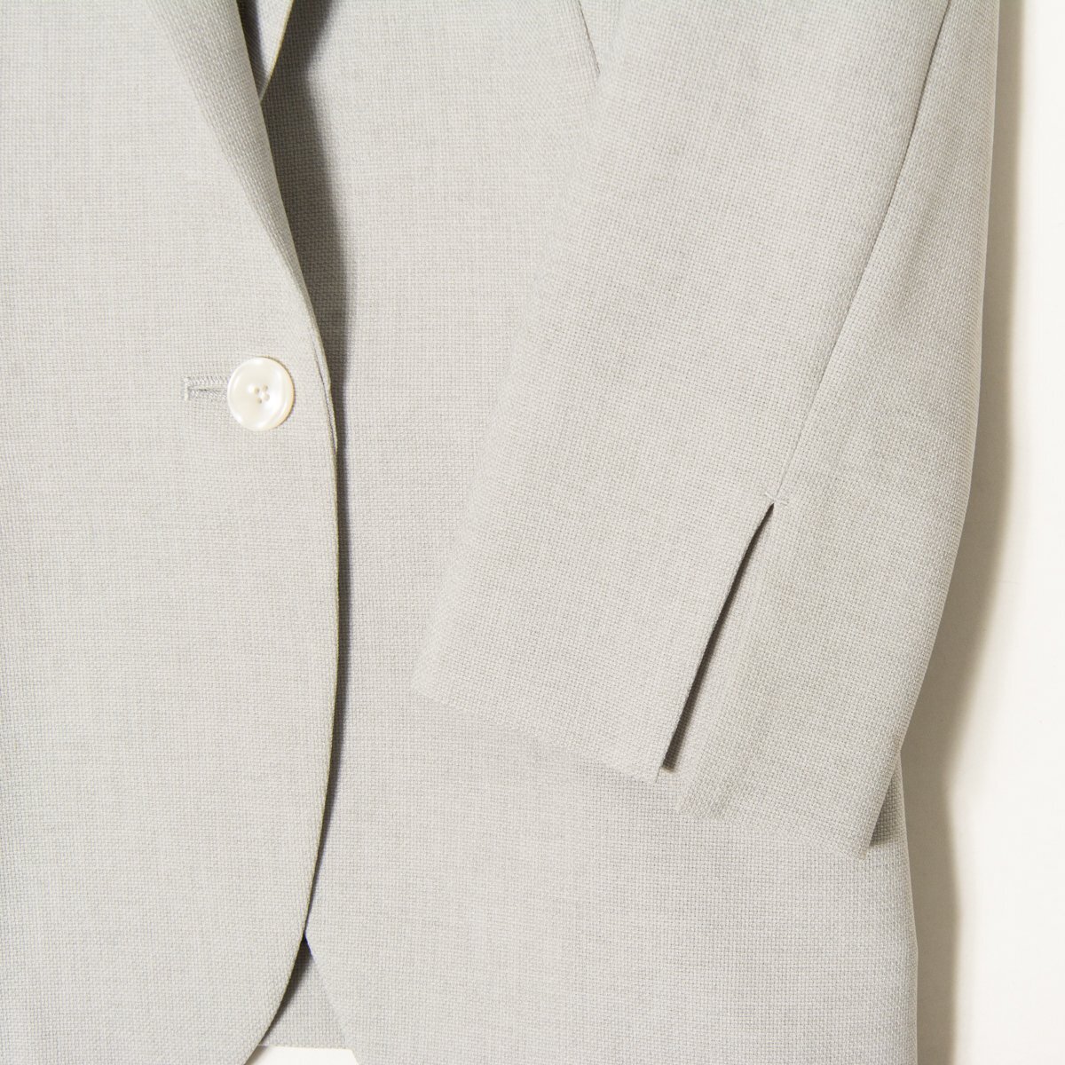 ORIHICA オリヒカ セットアップ スーツ ジャケット スラックスパンツ 無地 薄手 9 ポリエステル100% ライトグレー 綺麗め カジュアル_画像5