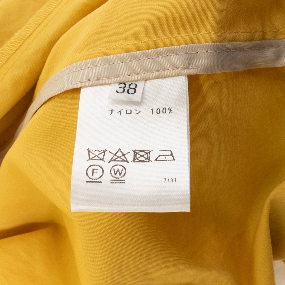 FONTANA GRANDE フォンタナグランデ ジップアップ フーデットコート アウター 上着 羽織 38 ナイロン100% イエロー 黄色 綺麗め カジュアルの画像8