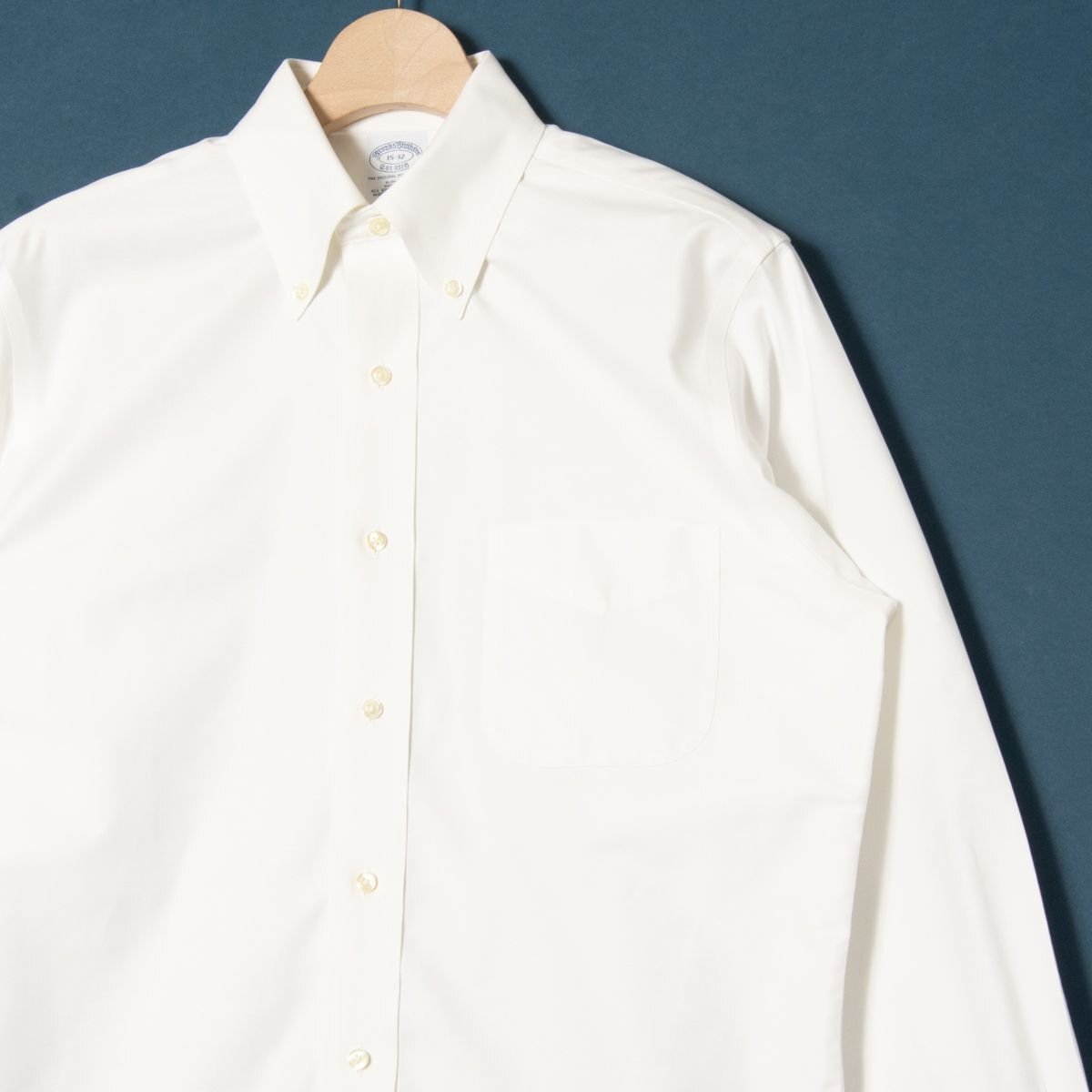 メール便◯ Brooks Brothers ブルックスブラザーズ サイズ15-32 長袖 ボタンダウンシャツ ホワイト コットン100％ メンズ 紳士 フォーマル_画像3