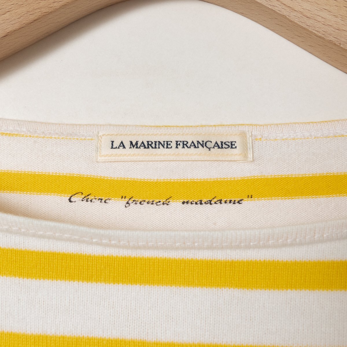 LA MARINE FRANCAISE La Marine Francaise border pattern cut and sewn total pattern cotton 100% cotton yellow white yellow color white natural casual 