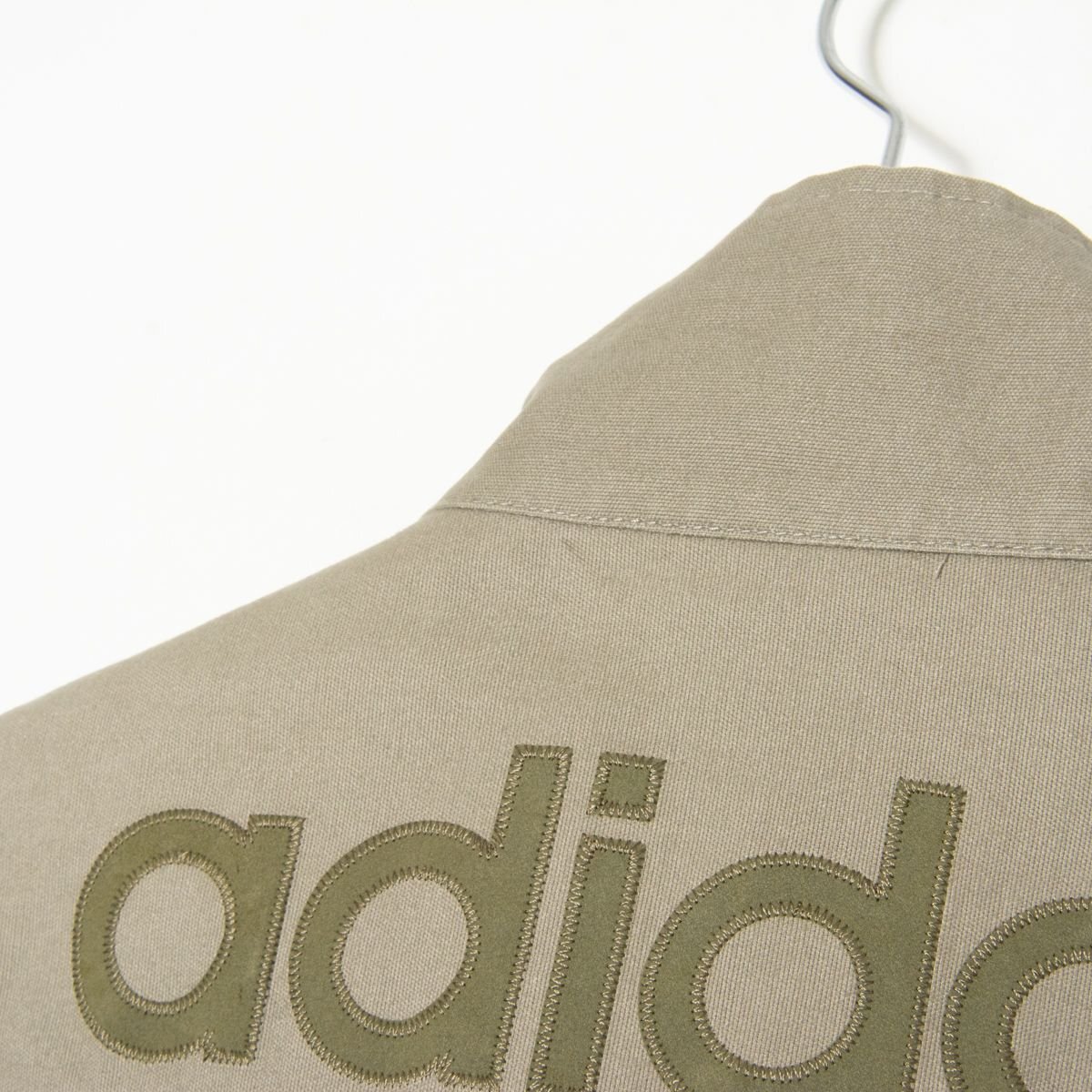 adidas アディダス サイズO ジップアップ ジャケット スタンドカラー コットン100％ 裏無し 茶色/ライトブラウン系 メンズ アウター 春夏_画像8