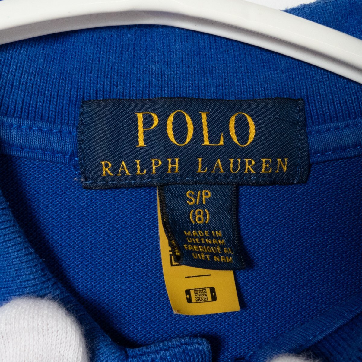 メール便◯POLO RALPH LAUREN ポロラルフローレン 子供服 キッズ ポロシャツ 半袖 ブルー 青 春夏 8 140/68 綿 シンプル ワンポイント刺繍_画像2