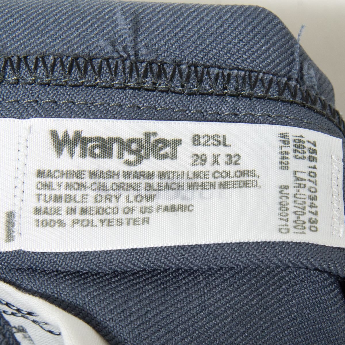 Wrangler ラングラー ランチャー ドレスパンツ ボトムス 29×32 センタープレス ポリエステル100％ ネイビーグレー メンズ カジュアル_画像8