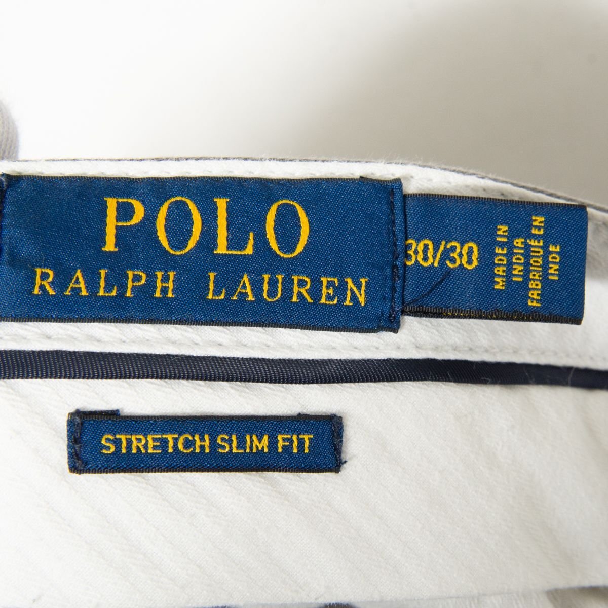 POLO RALPH LAUREN ポロラルフローレン サイズ30/30 コットン混 ストレッチ ジップフライ 灰色/グレー メンズ カジュアル アメカジ 古着の画像8