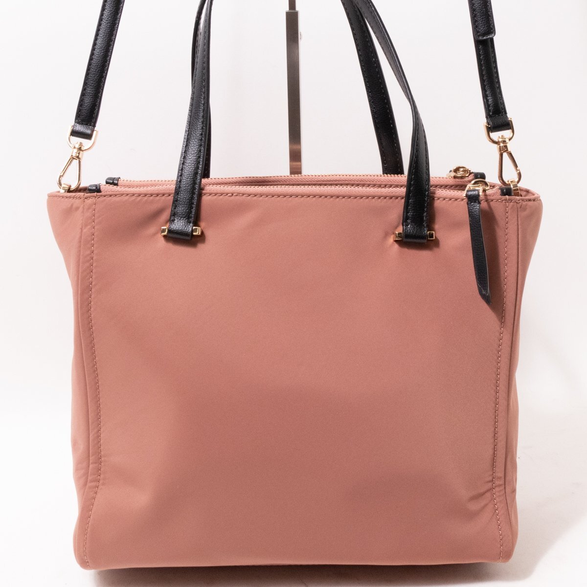 【1円スタート】kate spade NEW YORK ケイトスペード ニューヨーク 2WAY ショルダーバッグ トートバッグ ピンクブラウン ブラック bag 鞄_画像2