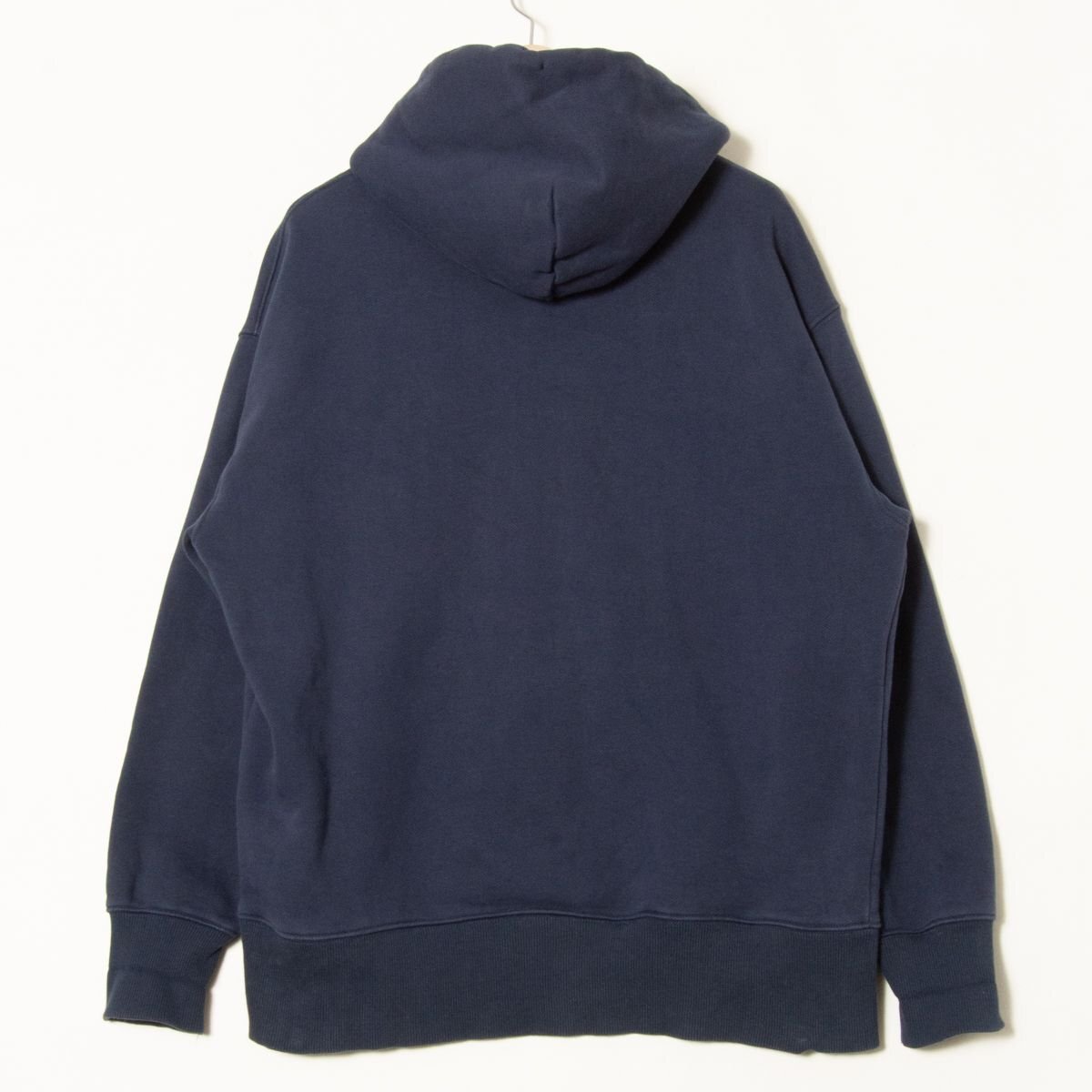 TOMMY JEANS トミージーンズ サイズXL プルオーバー パーカー ワンポイントロゴ 紺/ネイビー コットン100％ 厚手 メンズ カジュアル 古着_画像2