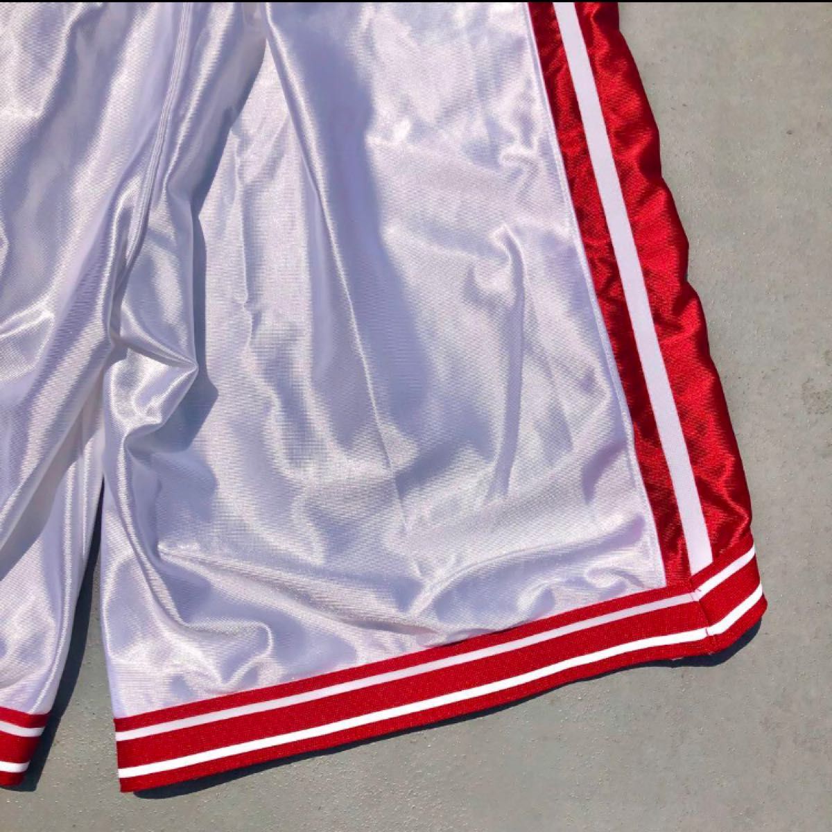 nike ナイキ バスケットボール バスパン ハーフパンツ ユニフォーム Lサイズ ホワイト レッド 白色 赤色 DRI-FIT