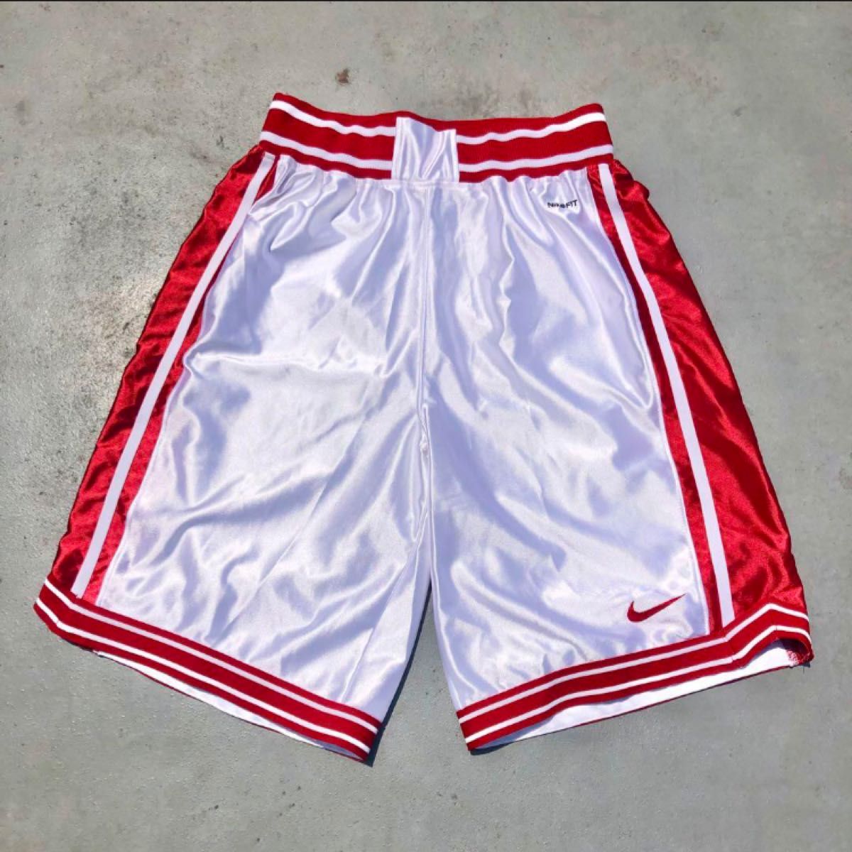 nike ナイキ バスケットボール バスパン ハーフパンツ ユニフォーム Lサイズ ホワイト レッド 白色 赤色 DRI-FIT